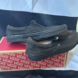 Vans Men's Black Canvas Slip-On Sneakers